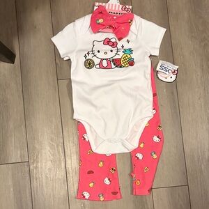 Hello Kitty White Onesie and Pink Pants Set nwt 24m
